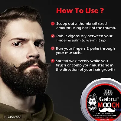 Gabru Mooch  Beard Wax Long Lasting Hair Wax  (75 g)-thumb5