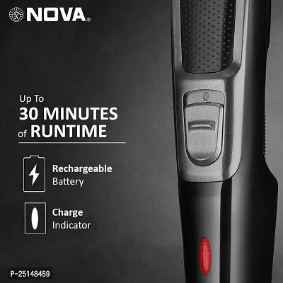 Nova NHT 1076 Cordless: 30 Minutes Runtime Trimmer for Men (Black)-thumb2