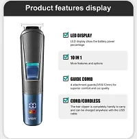 The blade of the men's hair trimmer is made of excellent stainless steel, giving you a more accurate, smooth, and effective trim. You may effortlessly change the length of the ...-thumb1