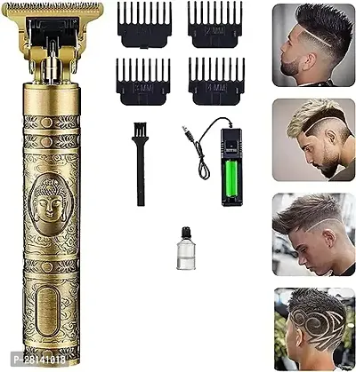 Vintage -T9 Metal Hair Cutting Trimmer For Men A1 USB charging Trimmer 60 min Runtime 1 Length Settings (Gold)