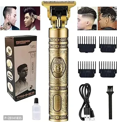 Vintage -T9 Metal Hair Cutting Trimmer For Men A1 USB charging Trimmer 60 min Runtime 1 Length Settings (Gold)-thumb0