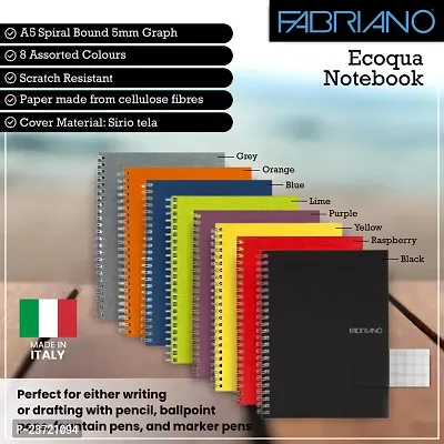 Fabriano Ecoqua A5 Spiral Bound Graph 5MM Notebook Black-thumb5
