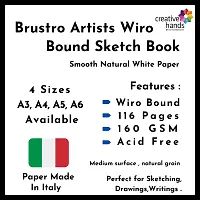 Brustro Artists Sketch Book Wiro Bound A5 Size (14.8 CM x 21 CM), 116 Pages,160 GSM (Acid Free)-thumb1