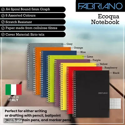 Fabriano Ecoqua A4 Spiral Bound Graph 5MM Notebook Black-thumb2