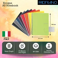 Fabriano Ecoqua A5 Sprial Bound Graph 5MM Notebook Blue-thumb2