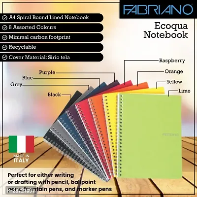 Fabriano Ecoqua A4 Sprial Bound Lined Notebook Black-thumb4