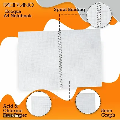 Fabriano Ecoqua A4 Spiral Bound Graph 5MM Notebook Black-thumb5