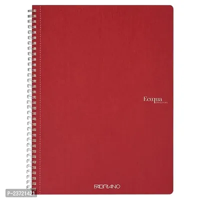 Fabriano Ecoqua A4 Spiral Bound Lined Notebook, 90 GSM, 70 Sheets / 140 Pages, Colour - Cherry