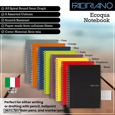 Fabriano Ecoqua A5 Sprial Bound Graph 5MM Notebook Blue-thumb5