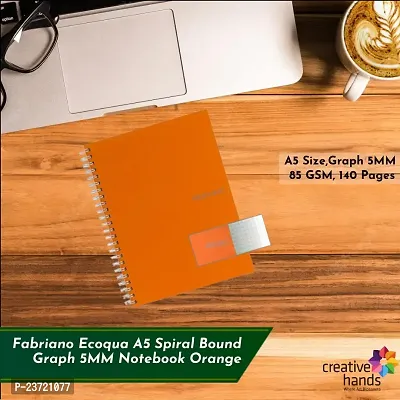 Fabriano Ecoqua A5 Sprial Bound Graph 5MM Notebook Orange-thumb4