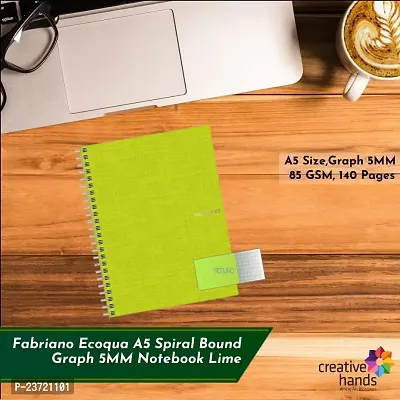 Fabriano Ecoqua A5 Sprial Bound Graph 5MM Notebook Lime-thumb2