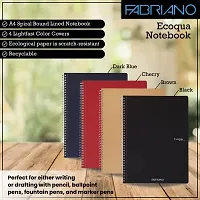 Fabriano Ecoqua A4 Spiral Bound Lined Notebook, 90 GSM, 70 Sheets / 140 Pages, Colour - Black-thumb3