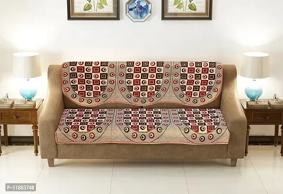 SHIV KIRPA Cotton Heavy Fabric 500 TC Floral Design 3 Seater Sofa Cover Use Both Side, Living Room, Drawing Room, Bedroom, Guest Room Set of 2 pc (d34)