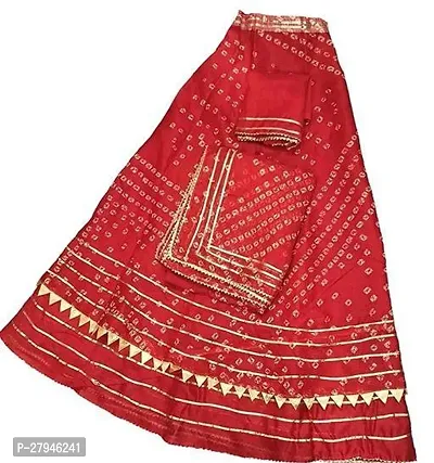 Stylish Red Cotton Silk Self Pattern Lehenga Choli Set With Dupatta For Women-thumb0