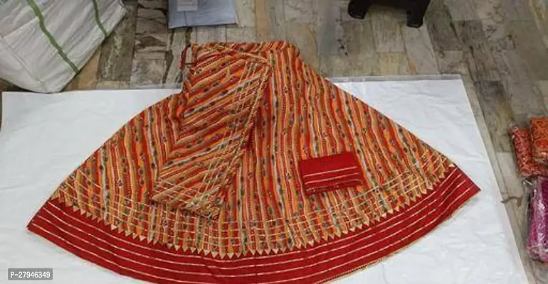 Stylish Multicoloured Cotton Self Pattern Lehenga Choli Set With Dupatta For Women