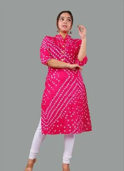 Stylish Cotton Printed Straight Kurti