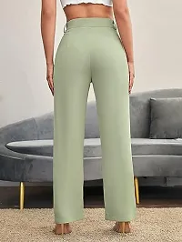 Classic Lycra Solid Trousers for Women-thumb2