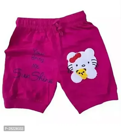 Elegant Pink Cotton Blend Printed Shorts For Boys-thumb0