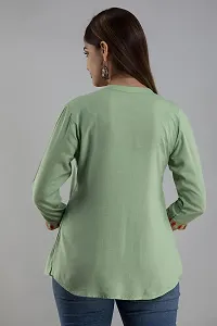 Elegant Green Rayon  Regular Length Top For Women-thumb1