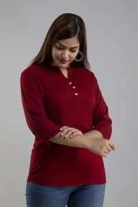 Elegant Maroon Rayon  Regular Length Top For Women-thumb1