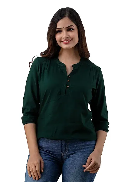 Elegant Rayon Solid Regular Length Top For Women