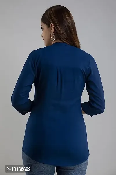 Elegant Blue Rayon  Regular Length Top For Women-thumb2