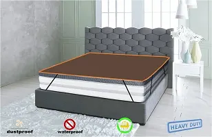 me and me Waterproof King Size Orange Strip Bed Sheet Soft Feel Skin Safe Breathable Fabric for Baby  Adult-thumb1