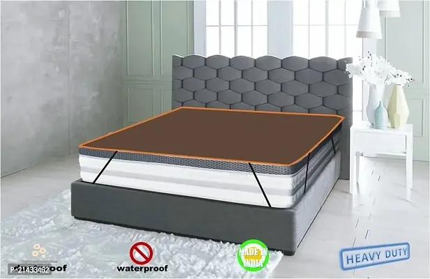 me and me Waterproof King Size Orange Strip Bed Sheet Soft Feel Skin Safe Breathable Fabric for Baby  Adult-thumb2