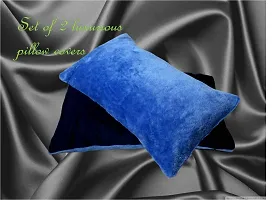 ME and ME Soft Comfort Cotton Fabric Bed Pillow Cover Set of 2 |18 inch * 28 Inch | (Blue)-thumb2