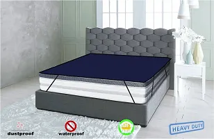 me  me Waterproof King Size Black Strip Bed Sheet Soft Feel Skin Safe Breathable Fabric for Baby  Adult | Blue |78x72 (Blue)-thumb1