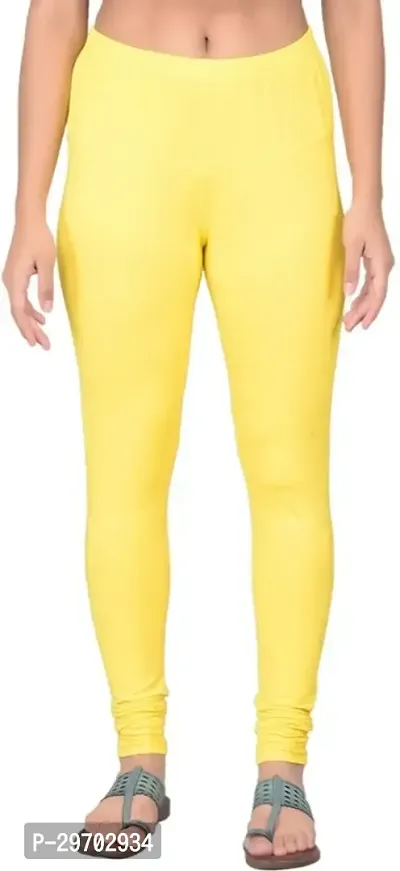 Trendy Stretchable Cotton Blend Lycra Fabric Ankle Length Churidar Leggings for Women-thumb0