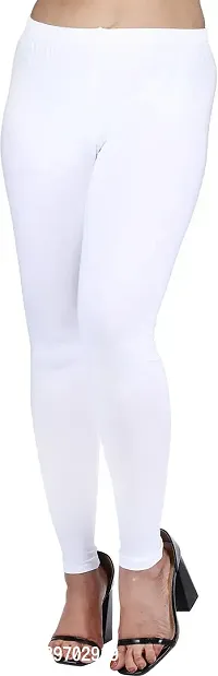 Trendy Stretchable Cotton Blend Lycra Fabric Ankle Length Churidar Leggings for Women-thumb0