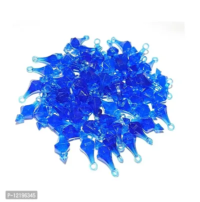 PCA GADA Beads (LATKAN) Plastic Blue Colour for Making Macrame Jhula, Macrame Toran, Macrame Jhumar, Bracelate, Necklace, Macking Other Crafting Designs 100 Qty-thumb0