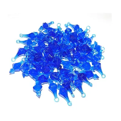 PCA GADA Beads (LATKAN) Plastic Blue Colour for Making Macrame Jhula, Macrame Toran, Macrame Jhumar, Bracelate, Necklace, Macking Other Crafting Designs 100 Qty