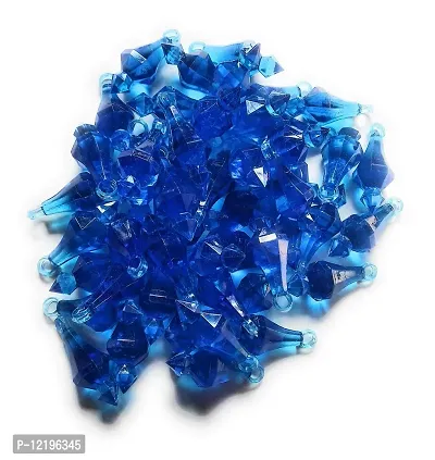 PCA GADA Beads (LATKAN) Plastic Blue Colour for Making Macrame Jhula, Macrame Toran, Macrame Jhumar, Bracelate, Necklace, Macking Other Crafting Designs 100 Qty-thumb2