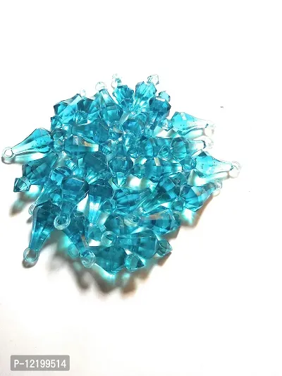 PCA GADA Beads (LATKAN) Plastic Sky Blue Colour for Making Macrame Jhula, Macrame Toran, Macrame Jhumar, Bracelate, Necklace, Macking Other Crafting Designs 100 Qty-thumb2