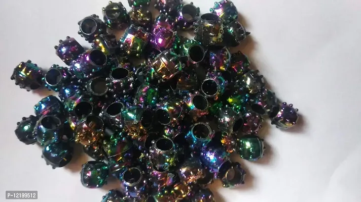 PCA Fancy Plastic Black Colour Beads for Making Macrame Jhula, Macrame Toran, Macrame Jhumar, Bracelate, Necklace, Macking Other Crafting Designs 100 Qty