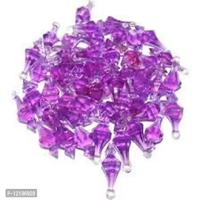 PCA GADA Beads (LATKAN) Plastic Purple Colour for Making Macrame Jhula, Macrame Toran, Macrame Jhumar, Bracelate, Necklace, Macking Other Crafting Designs 100 Qty-thumb0