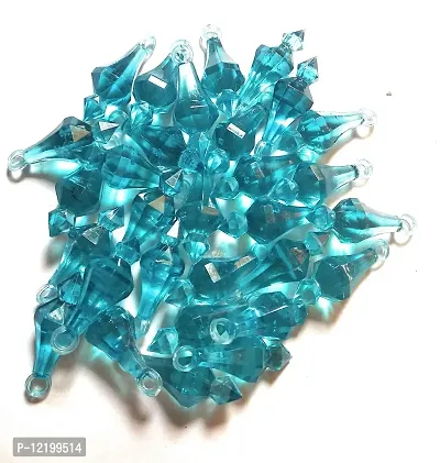 PCA GADA Beads (LATKAN) Plastic Sky Blue Colour for Making Macrame Jhula, Macrame Toran, Macrame Jhumar, Bracelate, Necklace, Macking Other Crafting Designs 100 Qty-thumb0