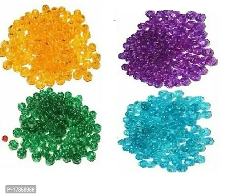 Macrame Craft Plastic Beads for Macrame Craft wall hanging  4 Colur (100 x 4 Colour Qty-400 beads)-thumb0