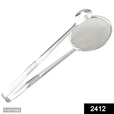 2In1 Stainless Steel Filter Spoon with Clip Food Kitchen Oil-Frying Multi-Functional-thumb2