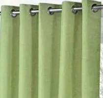 ELEX FAB Polyester Plain Curtain ( Size_4 X 7 Feet, Color_Green)(Pack of 2)-thumb1