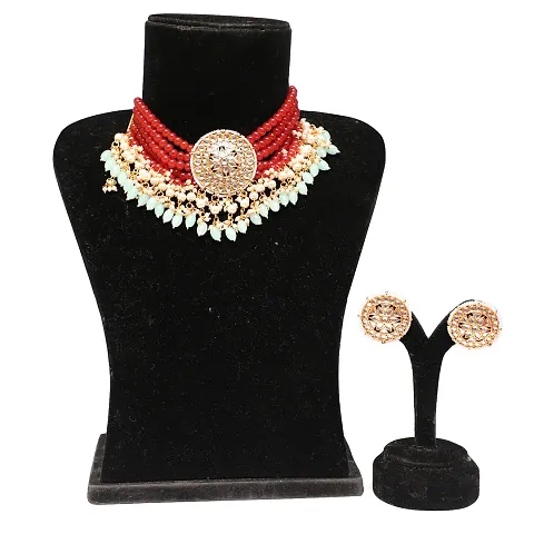 Partywear Alloy Kundan Choker Set