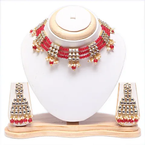 Kundan Pearls Necklace Choker Sets For Women