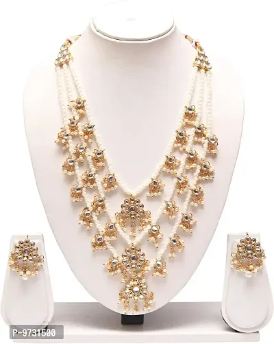 White Alloy Multilayer Necklace Set