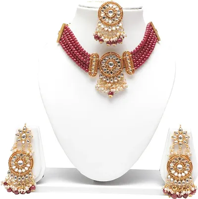 Beautiful Kundan Alloy Jewellery Set For Womens