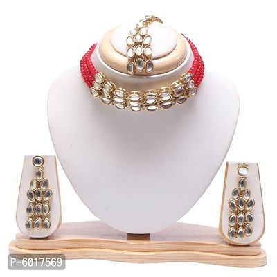 White Colour Kundan Necklace Set For Women-thumb0