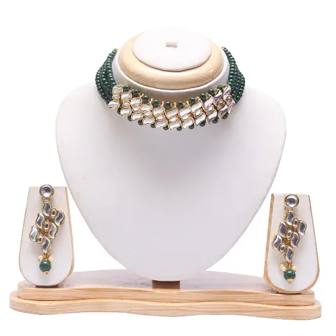 Colour Kundan Necklace Set For Women