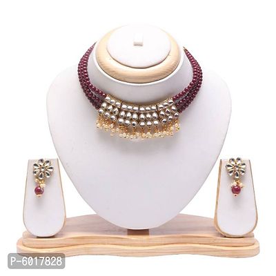 Kundan Pearls Necklace Set Choker For Women-thumb0