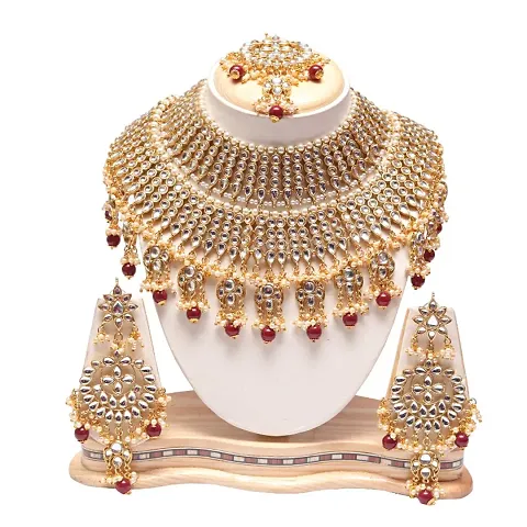 Function Wear Heavy Look Kundan Pearls Necklace Set